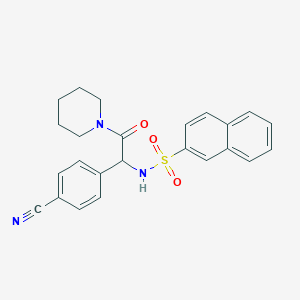 N-[1-(4-Cyanophenyl)-2-oxo-2-(piperidin-1-yl)ethyl]naphthalene-2-sulfonamide