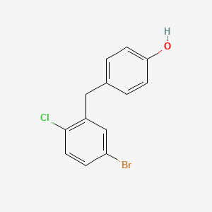 molecular formula C13H10BrClO B1443016 4-(5-Bromo-2-chlorobenzyl)phenol CAS No. 864070-18-8