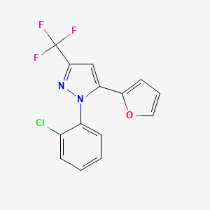 molecular formula C14H8ClF3N2O B1443018 1-(2-Chloro-phenyl)-5-furan-2-yl-3-trifluoromethyl-1H-pyrazole CAS No. 437711-24-5