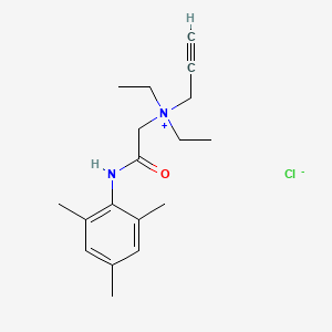 molecular formula C18H27ClN2O B14430195 N,N-Diethyl-N-(2-oxo-2-((2,4,6-trimethylphenyl)amino)ethyl)-2-propyn-1-aminium chloride CAS No. 79143-65-0