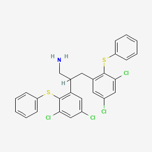 molecular formula C27H21Cl4NS2 B14430259 2,3-Bis(3,5-dichloro-2-(phenylthio)phenyl)propylamine CAS No. 79332-40-4