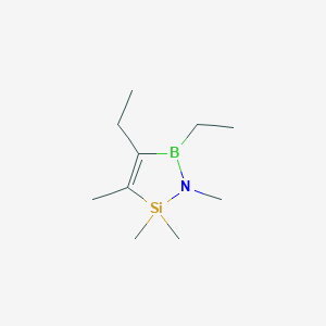 molecular formula C10H22BNSi B14430290 1-Aza-2-sila-5-boracyclopent-3-ene, 4,5-diethyl-1,2,2,3-tetramethyl- CAS No. 79483-05-9