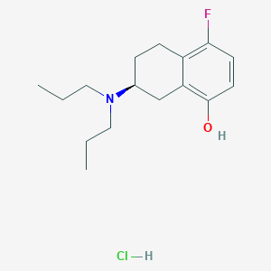 molecular formula C16H25ClFNO B144303 (S)-5-Fluoro-8-hydroxy-2-(dipropylamino)tetralin hydrochloride CAS No. 127126-22-1
