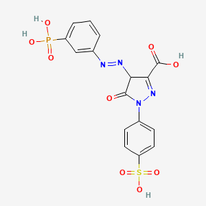 4,5-Dihydro-5-oxo-4-((3-phosphonophenyl)azo)-1-(4-sulphophenyl)-1H-pyrazole-3-carboxylic acid