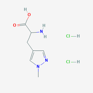 molecular formula C7H13Cl2N3O2 B1443038 2-amino-3-(1-methyl-1H-pyrazol-4-yl)propanoic acid dihydrochloride CAS No. 1311313-54-8