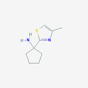 molecular formula C9H14N2S B1443042 1-(4-Methyl-1,3-thiazol-2-yl)cyclopentan-1-amine CAS No. 1181234-20-7