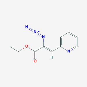 molecular formula C10H10N4O2 B14430429 2-Propenoic acid, 2-azido-3-(2-pyridinyl)-, ethyl ester 