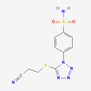 4-{5-[(2-Cyanoethyl)sulfanyl]-1H-tetrazol-1-yl}benzene-1-sulfonamide