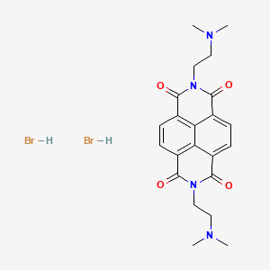 molecular formula C22H26Br2N4O4 B14430470 Benzo(lmn)(3,8)phenanthroline-1,3,6,8(2H,7H)-tetrone, 2,7-bis(2-(dimethylamino)ethyl)-, dihydrobromide CAS No. 81254-00-4