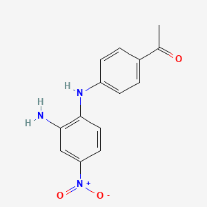 molecular formula C14H13N3O3 B14430473 1-[4-(2-Amino-4-nitroanilino)phenyl]ethan-1-one CAS No. 78316-33-3