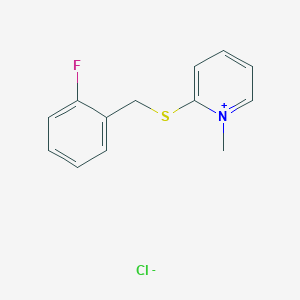 2-{[(2-Fluorophenyl)methyl]sulfanyl}-1-methylpyridin-1-ium chloride