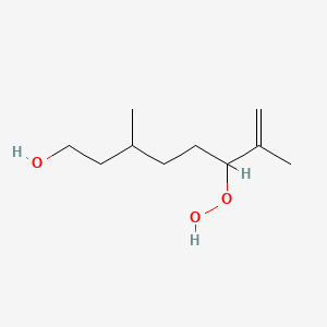 molecular formula C10H20O3 B14430504 6-Hydroperoxy-3,7-dimethyloct-7-en-1-ol CAS No. 81113-74-8