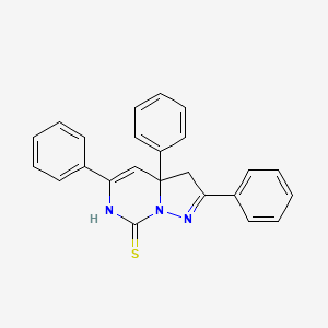 molecular formula C24H19N3S B14430543 2,3a,5-Triphenyl-3a,6-dihydropyrazolo[1,5-c]pyrimidine-7(3H)-thione CAS No. 79441-06-8