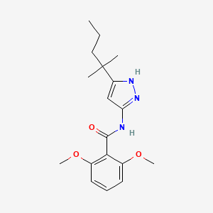 molecular formula C18H25N3O3 B14430564 2,6-Dimethoxy-N-[5-(2-methylpentan-2-yl)-1H-pyrazol-3-yl]benzamide CAS No. 82559-59-9