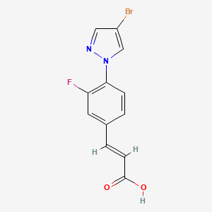 molecular formula C12H8BrFN2O2 B1443065 3-[4-(4-bromo-1H-pyrazol-1-yl)-3-fluorophenyl]prop-2-enoic acid CAS No. 1216339-42-2