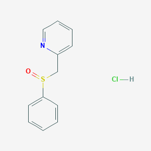 2-(Benzenesulfinylmethyl)pyridine;hydrochloride