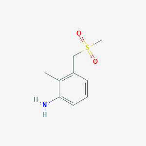 molecular formula C9H13NO2S B1443077 3-(Methanesulfonylmethyl)-2-methylaniline CAS No. 1183586-93-7