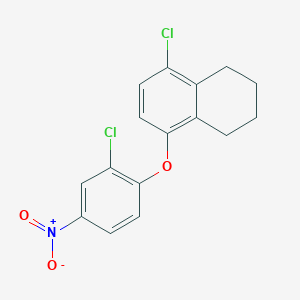 molecular formula C16H13Cl2NO3 B14430796 5-Chloro-8-(2-chloro-4-nitrophenoxy)-1,2,3,4-tetrahydronaphthalene CAS No. 83054-18-6