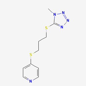 Pyridine, 4-((3-((1-methyl-1H-tetrazol-5-yl)thio)propyl)thio)-