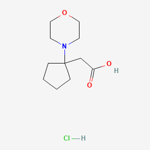 molecular formula C11H20ClNO3 B1443081 2-[1-(吗啉-4-基)环戊基]乙酸盐酸盐 CAS No. 1315366-16-5