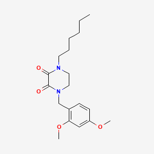 2,3-Piperazinedione, 1-((2,4-dimethoxyphenyl)methyl)-4-hexyl-