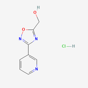molecular formula C8H8ClN3O2 B1443086 [3-(吡啶-3-基)-1,2,4-恶二唑-5-基]甲醇盐酸盐 CAS No. 1306606-52-9