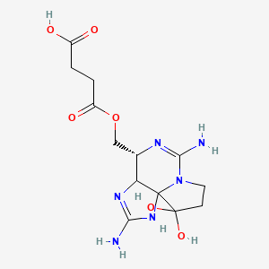 4-[[(4R)-2,6-diamino-10,10-dihydroxy-3a,4,8,9-tetrahydro-1H-pyrrolo[1,2-c]purin-4-yl]methoxy]-4-oxobutanoic acid