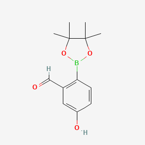 molecular formula C13H17BO4 B1443101 5-Hydroxy-2-(4,4,5,5-tetramethyl-1,3,2-dioxaborolan-2-yl)benzaldehyde CAS No. 1038827-60-9