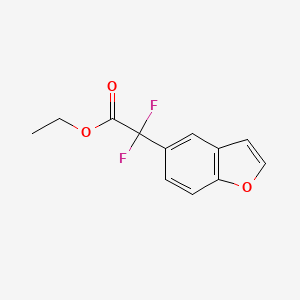 molecular formula C12H10F2O3 B1443108 Benzofuran-5-yl-difluoroacetic acid ethyl ester CAS No. 943541-56-8