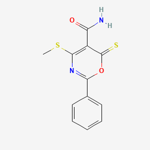 6H-1,3-Oxazine-5-carboxamide, 4-(methylthio)-2-phenyl-6-thioxo-