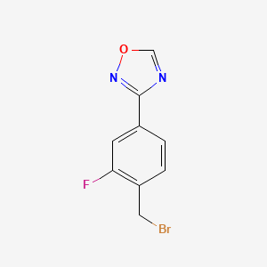 molecular formula C9H6BrFN2O B1443112 3-(4-(Bromomethyl)-3-fluorophenyl)-1,2,4-oxadiazole CAS No. 1146699-64-0