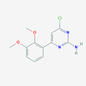 molecular formula C12H12ClN3O2 B1443115 4-Chloro-6-(2,3-dimethoxy-phenyl)-pyrimidin-2-yl-amine CAS No. 862168-16-9