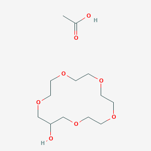 Acetic acid;1,4,7,10,13-pentaoxacyclohexadecan-15-ol