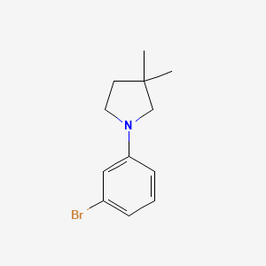 molecular formula C12H16BrN B1443118 1-(3-Bromophenyl)-3,3-dimethyl-pyrrolidine CAS No. 1334675-31-8