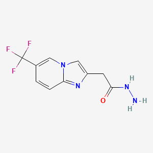 molecular formula C10H9F3N4O B1443133 2-[6-(Trifluoromethyl)imidazo[1,2-a]pyridin-2-yl]acetohydrazide CAS No. 1221792-29-5