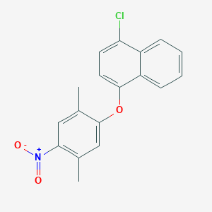 molecular formula C18H14ClNO3 B14431343 1-Chloro-4-(2,5-dimethyl-4-nitrophenoxy)naphthalene CAS No. 83054-35-7