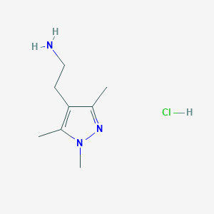 molecular formula C8H16ClN3 B1443135 2-(三甲基-1H-吡唑-4-基)乙-1-胺盐酸盐 CAS No. 1251925-37-7