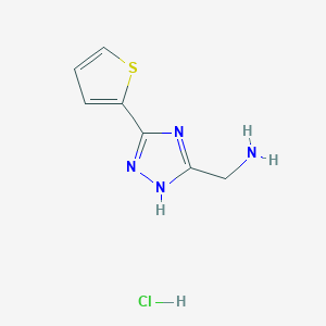 molecular formula C7H9ClN4S B1443139 [3-(噻吩-2-基)-1H-1,2,4-三唑-5-基]甲胺盐酸盐 CAS No. 1269151-19-0
