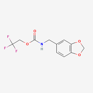 B1443141 2,2,2-trifluoroethyl N-(2H-1,3-benzodioxol-5-ylmethyl)carbamate CAS No. 1258640-81-1