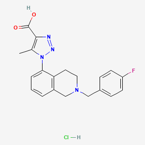 molecular formula C20H20ClFN4O2 B1443154 1-{2-[(4-氟苯基)甲基]-1,2,3,4-四氢异喹啉-5-基}-5-甲基-1H-1,2,3-三唑-4-羧酸盐酸盐 CAS No. 1306607-19-1
