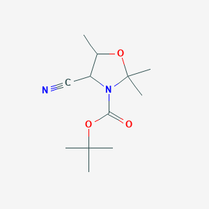 molecular formula C12H20N2O3 B1443155 叔丁基4-氰基-2,2,5-三甲基-1,3-恶唑烷-3-羧酸酯 CAS No. 1334149-56-2