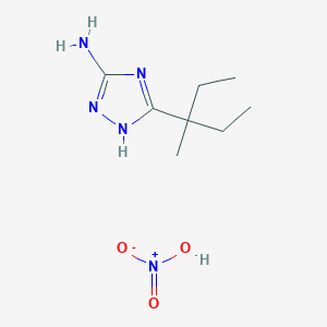 molecular formula C8H17N5O3 B14431591 5-(3-methylpentan-3-yl)-1H-1,2,4-triazol-3-amine;nitric acid CAS No. 82560-15-4