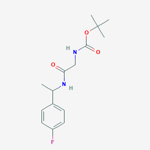 molecular formula C15H21FN2O3 B1443165 tert-ブチル N-({[1-(4-フルオロフェニル)エチル]カルバモイル}メチル)カルバメート CAS No. 1334146-59-6