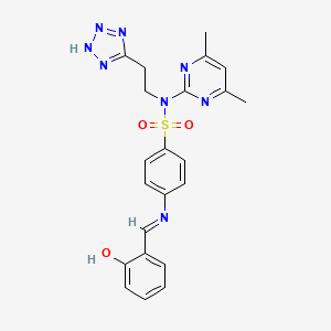 Benzenesulfonamide, N-(4,6-dimethyl-2-pyrimidinyl)-4-(((2-hydroxyphenyl)methylene)amino)-N-(2-(1H-tetrazol-5-yl)ethyl)-