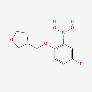 molecular formula C11H14BFO4 B1443169 [5-氟-2-(氧杂环丙烷-3-基甲氧基)苯基]硼酸 CAS No. 1334327-75-1