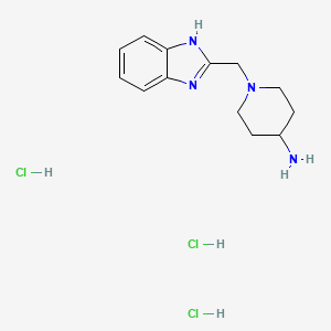 molecular formula C13H21Cl3N4 B1443170 1-(1H-1,3-苯并二唑-2-基甲基)哌啶-4-胺三盐酸盐 CAS No. 1334149-66-4