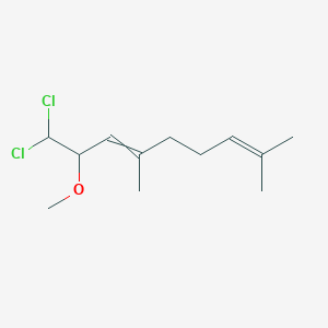 molecular formula C12H20Cl2O B14431762 9,9-Dichloro-8-methoxy-2,6-dimethylnona-2,6-diene CAS No. 82772-45-0