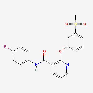 3-Pyridinecarboxamide, N-(4-fluorophenyl)-2-(3-(methylsulfonyl)phenoxy)-