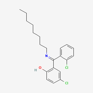 2-(Octylimino-(2-chlorophenyl)methyl)-4-chlorophenol