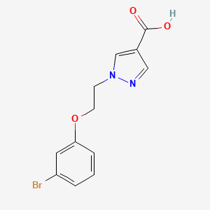 molecular formula C12H11BrN2O3 B1443182 1-[2-(3-Bromophenoxy)ethyl]-1H-pyrazole-4-carboxylic acid CAS No. 1273692-86-6
